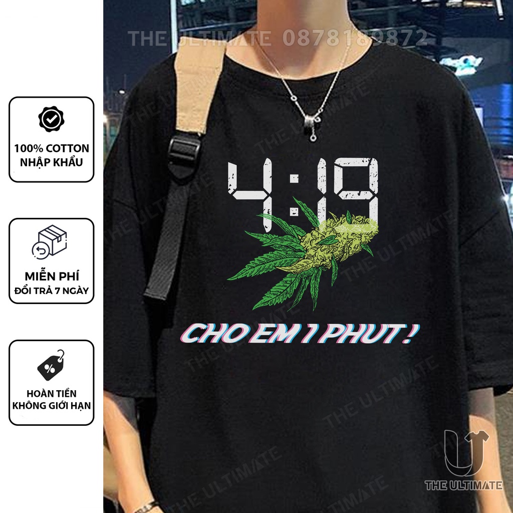 Áo phông Hútt Cầnn cho &quot;Cần Thủ&quot; form rộng nam nữ áo phông in hình tay lỡ The Ultimate, cotton co giãn
