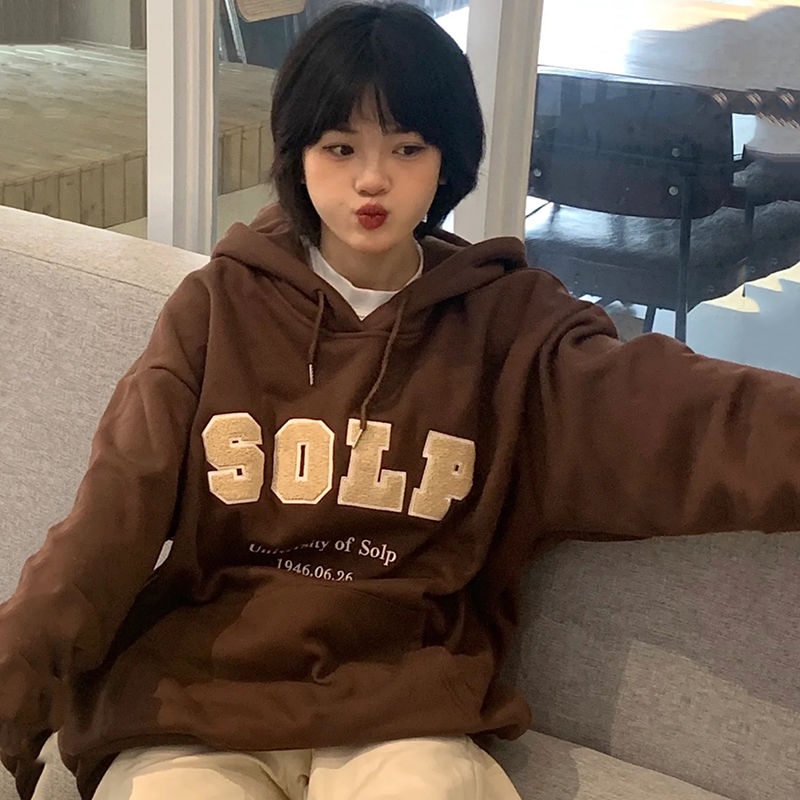 Áo hoodie dáng rộng phong cách Hàn Quốc 2021 mới