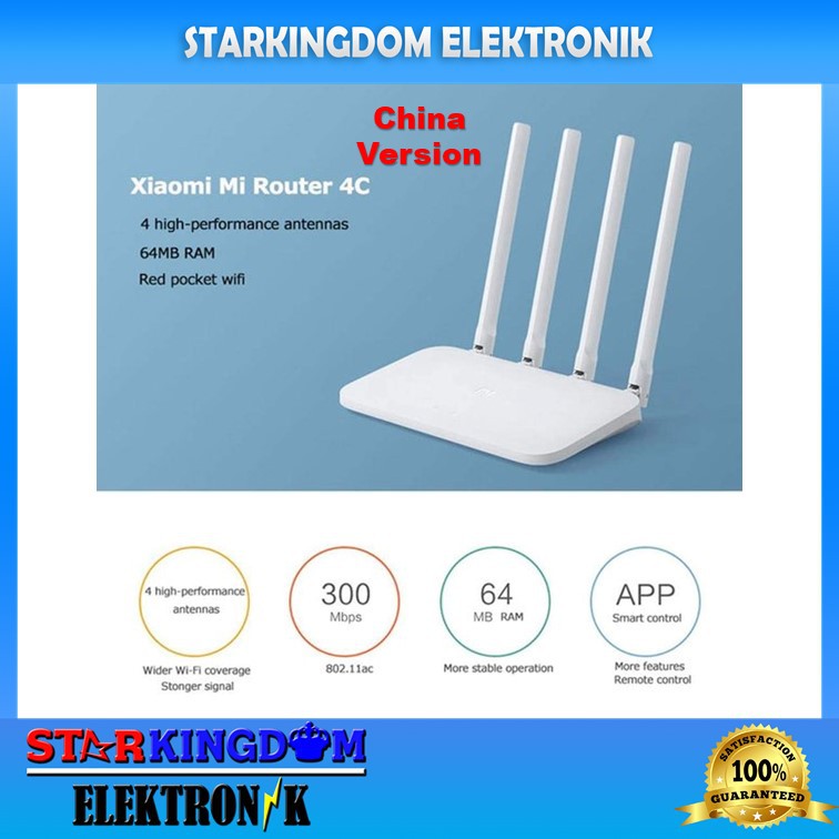 Bộ Khuếch Đại Tín Hiệu Wifi Xiaomi 4C 4 Ăng Ten Phiên Bản Trung Quốc