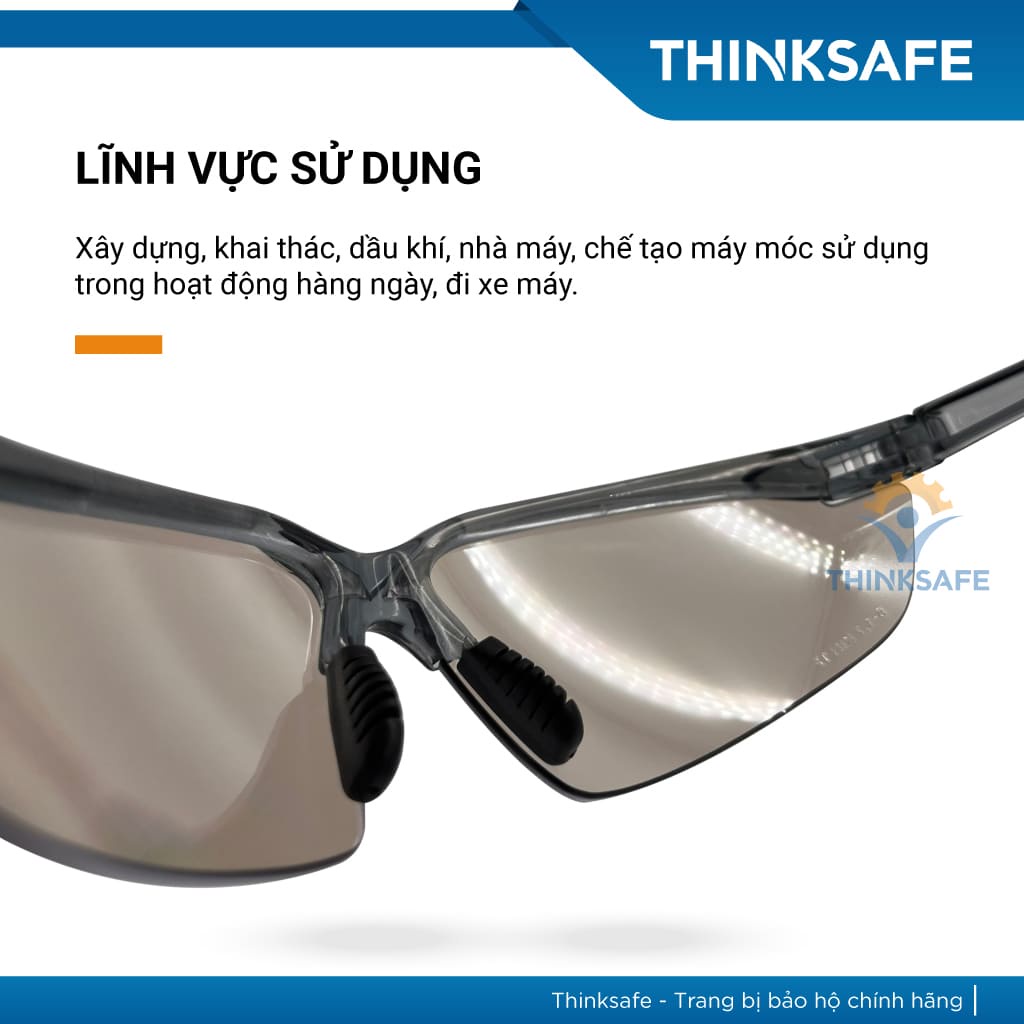 Kính bảo hộ cao cấp Kings KY713 chống bụi, chống tia uv đi xe máy, màu trắng tráng bạc Kính chống bụi - THINKSAFE