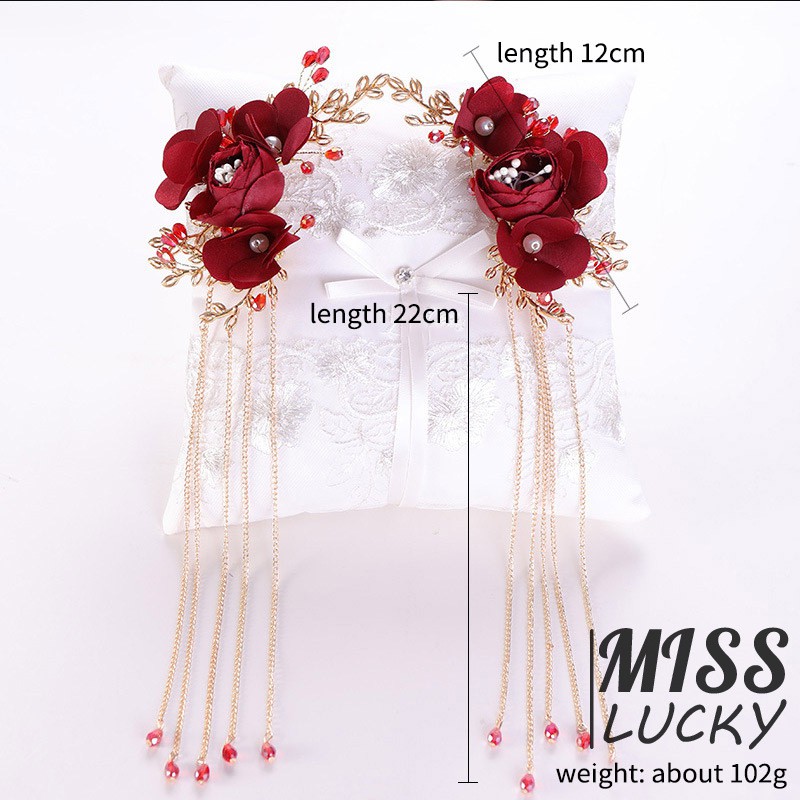 Khuyên tai và vương miện phong cách Trung Hoa thanh tú cho cô dâu