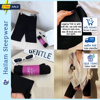 Quần Legging ngố, Legging lửng nữ cạp cao, chất co dãn 4 chiều không nhăn, không xù siêu đẹp - Hailam Sleepwear