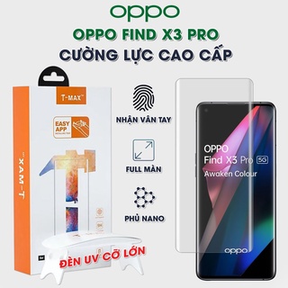 Cường lực Oppo Find X3 Pro full màn hình đèn UV cỡ lớn chính hãng T-Max - Dán màn hình Oppo Find X3 Pro