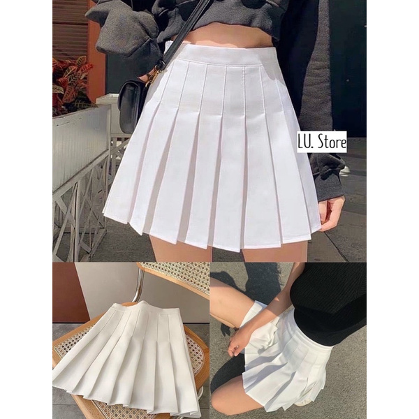 Chân Váy ngắn xếp ly Tennis, Hàng Quảng Châu Ulzzang 2021( lớp lót quần váy)