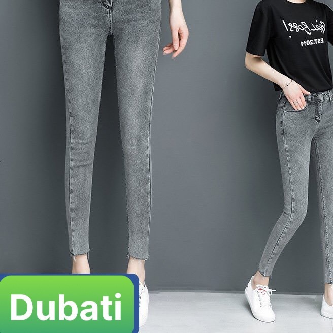 QUẦN JEAN NỮ CO GIÃN LƯNG CAO, QUẦN JEAN ỐNG ÔM, ỐNG BÓ NỮ GIÃN CỰC XỊN SÒ - DB 86 - DUBATI FASHION