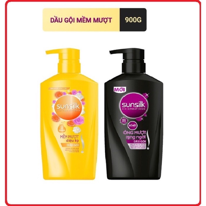 Dầu gội Sunsilk 900g và 650g làm sạch và mềm mượt tóc gấp 5 lần, cho mái tóc ngát hương suốt 48h