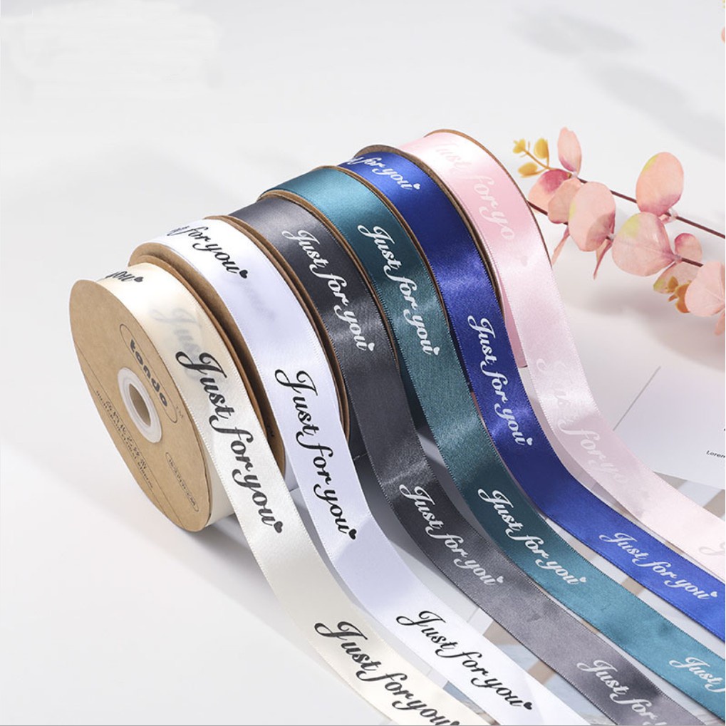 Cuộn Dây Ruy Băng In Chữ Just You 25mm Dài 10M Dùng Trang Trí Gói Quà