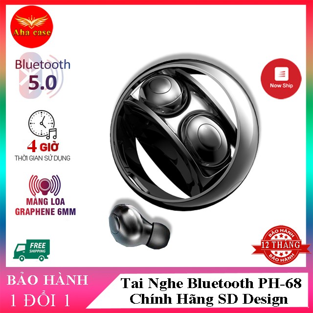 Tai Nghe Bluetooth PH-68 mini không dây chính hãng SD Design âm thanh hay chống ồn tốt kiểu dáng độc lạ