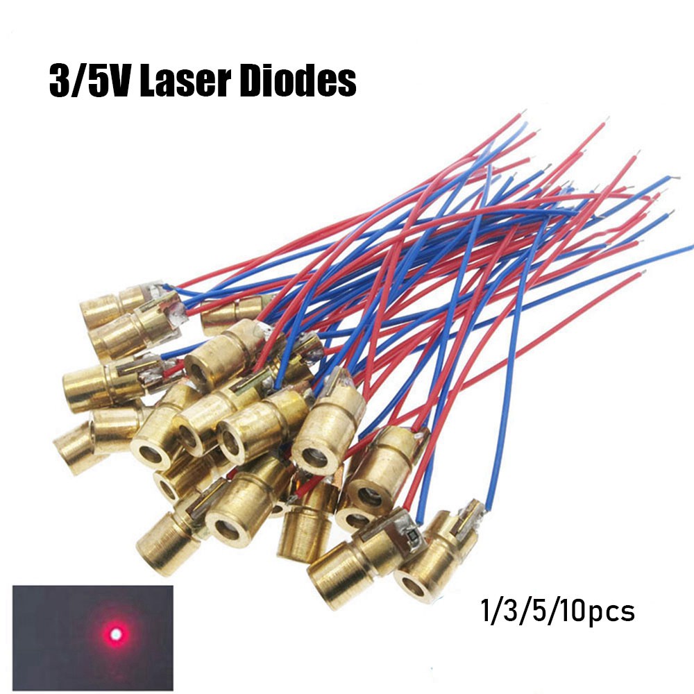 Set 1 / 3 / 5 / 10 Điốt Laser 650nm 6mm 3 / 5v Chất Lượng Cao