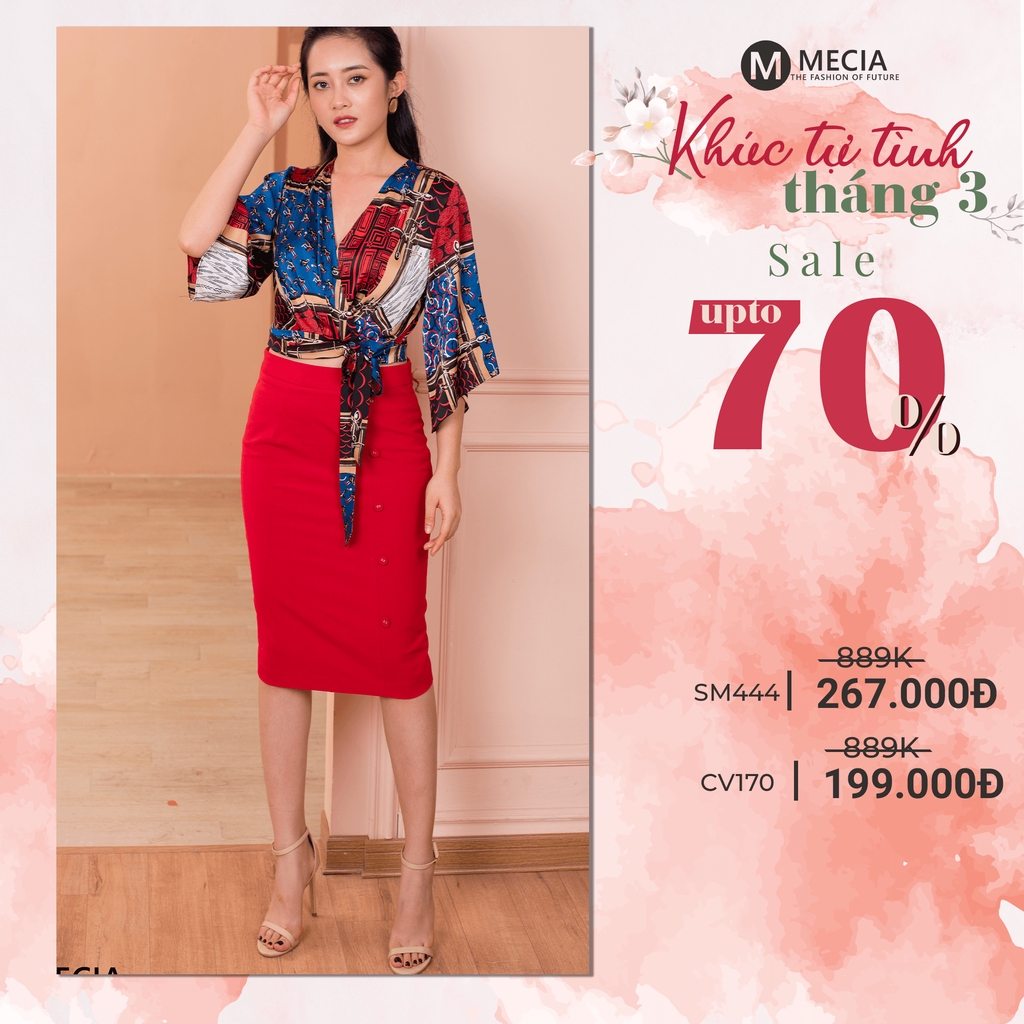 Chân váy công sở thiết kế MECIA CV170 – chân váy bút chì thiết kế cạp cao co giãn 4 chiều phong cách sang chảnh