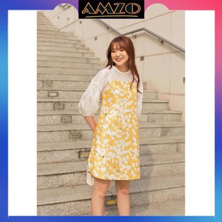 Váy Suông Nữ, Đầm Suông Cổ Tròn Phối Tay Bồng Chất Taffta Cao Cấp,Hàng Thiết Kế Điệu Đà Cho Phái Nữ.