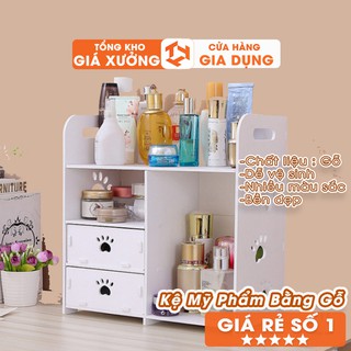 Kệ Mỹ Phẩm - Kệ Đựng Mỹ Phẩm - Kệ Đựng Đồ Trang Điểm Bằng Gỗ Họa Tiết Bàn Chân Chó