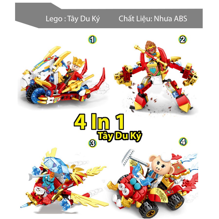 Freeship | Bộ LEGO Tây Du Ký 4 IN 1| Đồ chơi thông minh cho bé