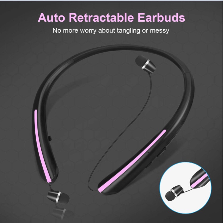 Giá Trị Đặc Biệt Mới Được Thêm Vào Tai Nghe Bluetooth Cổ Dây Tai Nghe Bluetooth Không Dây Treo  Có Thể Thu Vào  HX801 Ch