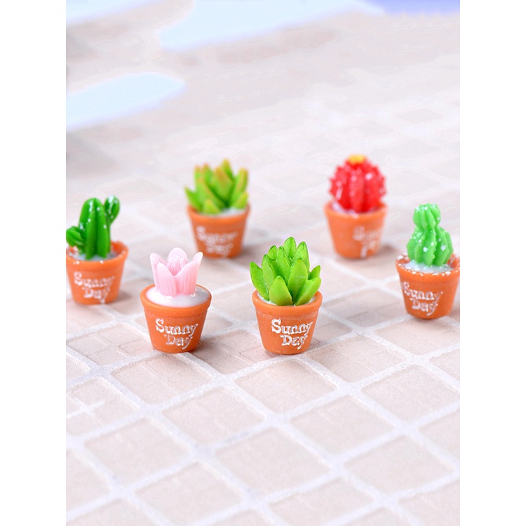 Mô hình cây xương rồng mini bằng nhựa resin dùng trang trí tiểu cảnh
