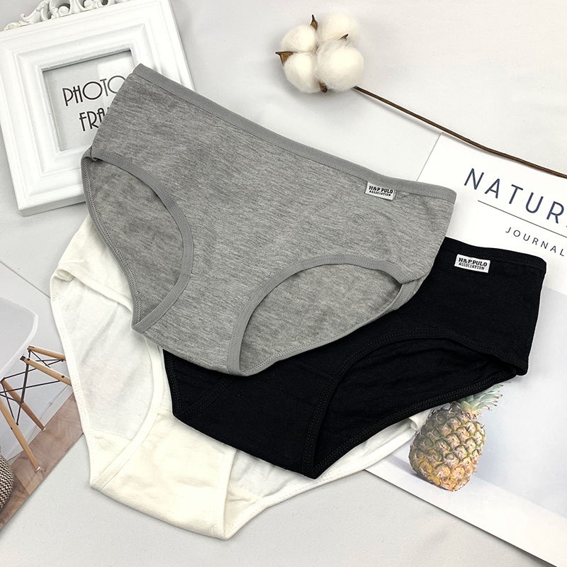 Set 13 Quần Lót cotton Kháng Khuẩn Lưng Vừa Gợi Cảm Kháng Khuẩn Cỡ Lớn 13 Màu Trắng Đen Cho Nữ Sinh