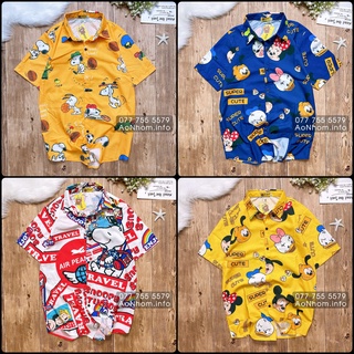 Áo Sơ Mi Hoạt Hình - Vịt Donald Chó Snoopy Travel - Đủ Size Nam Nữ Áo Đôi Nhóm Lớp Team Building #AA