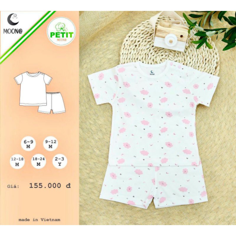 Moon -   XẢ KHO Bộ cộc moon vải petit cho bé từ 6-18kg