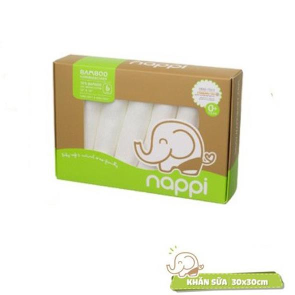 Khăn sữa sợi tre Nappi (6 chiếc/ hộp) T1122