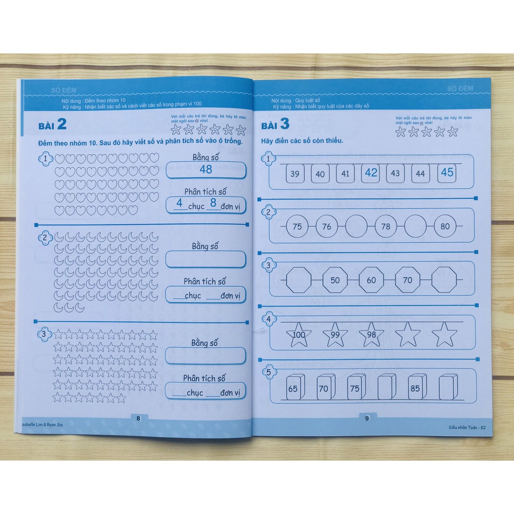 Sách: Siêu nhân toán k1, k2 - Học tập sớm ( bộ 2 cuốn, 4 - 6 tuổi )