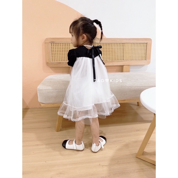 Váy công chúa bé gái dáng xoè chất voan kết hợp cotton
