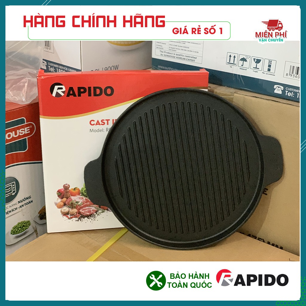 CHẢO NƯỚNG RAPIDO, CHẢO GANG NƯỚNG RAPIDO, 24CM, 26CM, RG26-RF, RG26-RF DÙNG ĐƯỢC TRÊN MỌI LOẠI BẾP