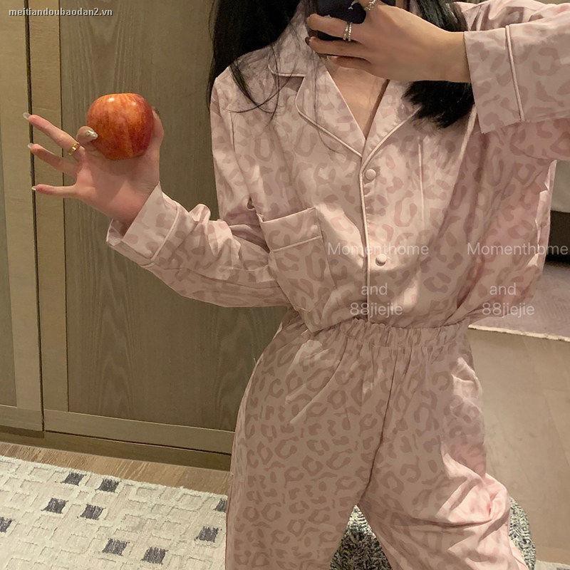 Bộ Đồ Ngủ Pijama Dài Tay Họa Tiết Da Báo Quyến Rũ Cho Nữ | BigBuy360 - bigbuy360.vn