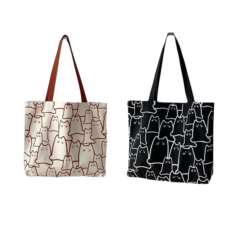 Túi Đeo Vai Bằng Vải Canvas Màu Sắc Đơn Giản Có Sức Chứa Lớn Dành Cho Nữ