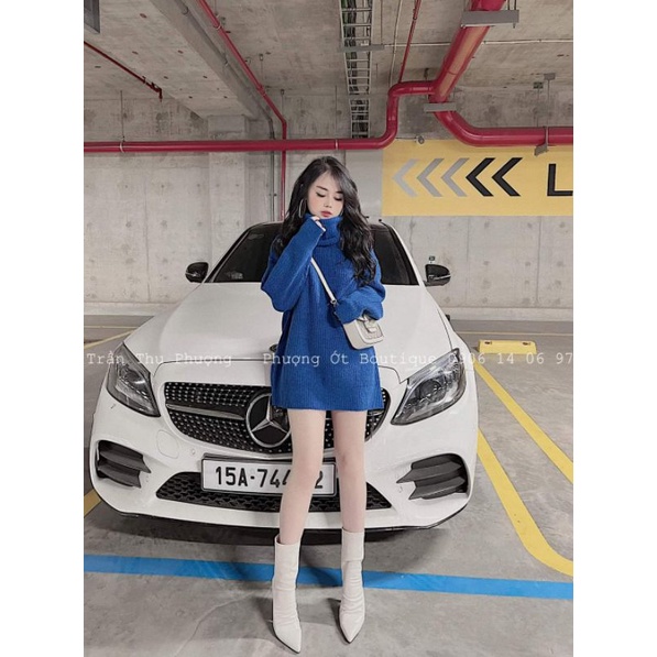 Áo len xanh cổ lọ Z.R hàng QCL1