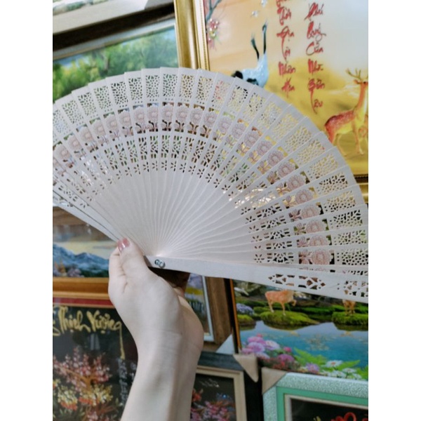 Quạt cổ trang quạt nan lá cọ decor trang trí nhiều mẫu