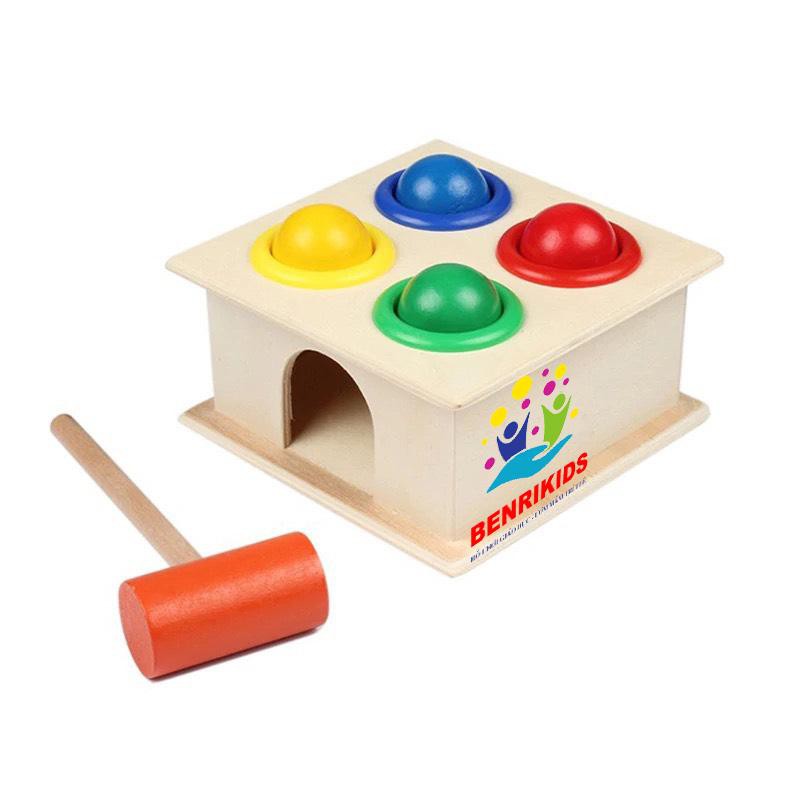 [Mã LIFETOYS1 giảm 30K đơn 99K] Đồ Chơi Hộp Đập Bóng Nhiều Màu Sắc Vui Nhộn Bằng Gỗ Benrikids Cho Bé