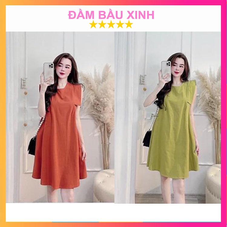 Đầm suông tay hến cổ tròn Váy đuôi cá chất cotton siêu xinh hàng VNXK | BigBuy360 - bigbuy360.vn