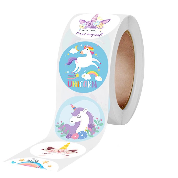 Sticker unicorn, cuộn 500 sticker khen thưởng với nhiều họa tiết đáng yêu - ảnh sản phẩm 7