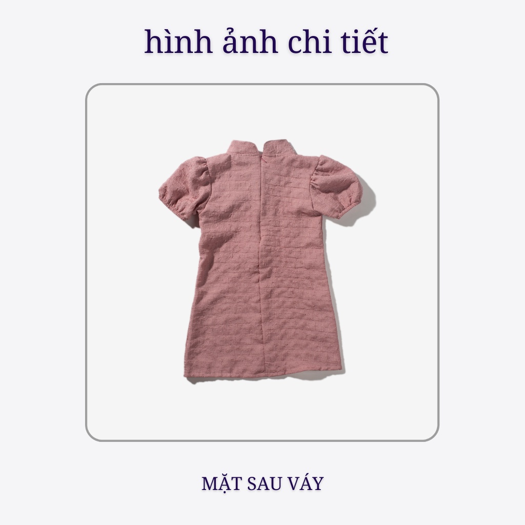 [VÁY MẶC TẾT] Váy Sườn Xám Bé Gái Đính Cúc Ngực Kèm Túi Cực Xinh, Váy Cho Bé Mặc Đi Chơi CK45