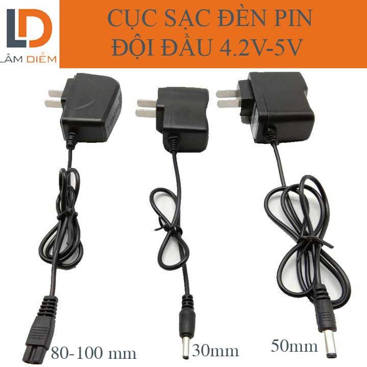 Cục sạc đèn pin đội đầu 1 chân 2 chân lớn nhỏ các loại, sạc đèn dony