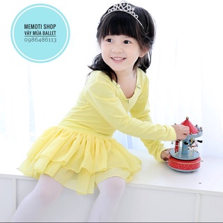 Váy tập múa voan tầng dài tay