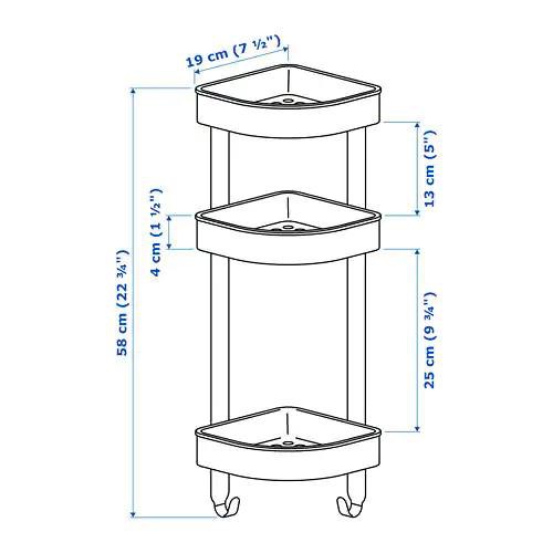 Kệ treo nhà tắm góc 3 tầng Brogrund IKEA