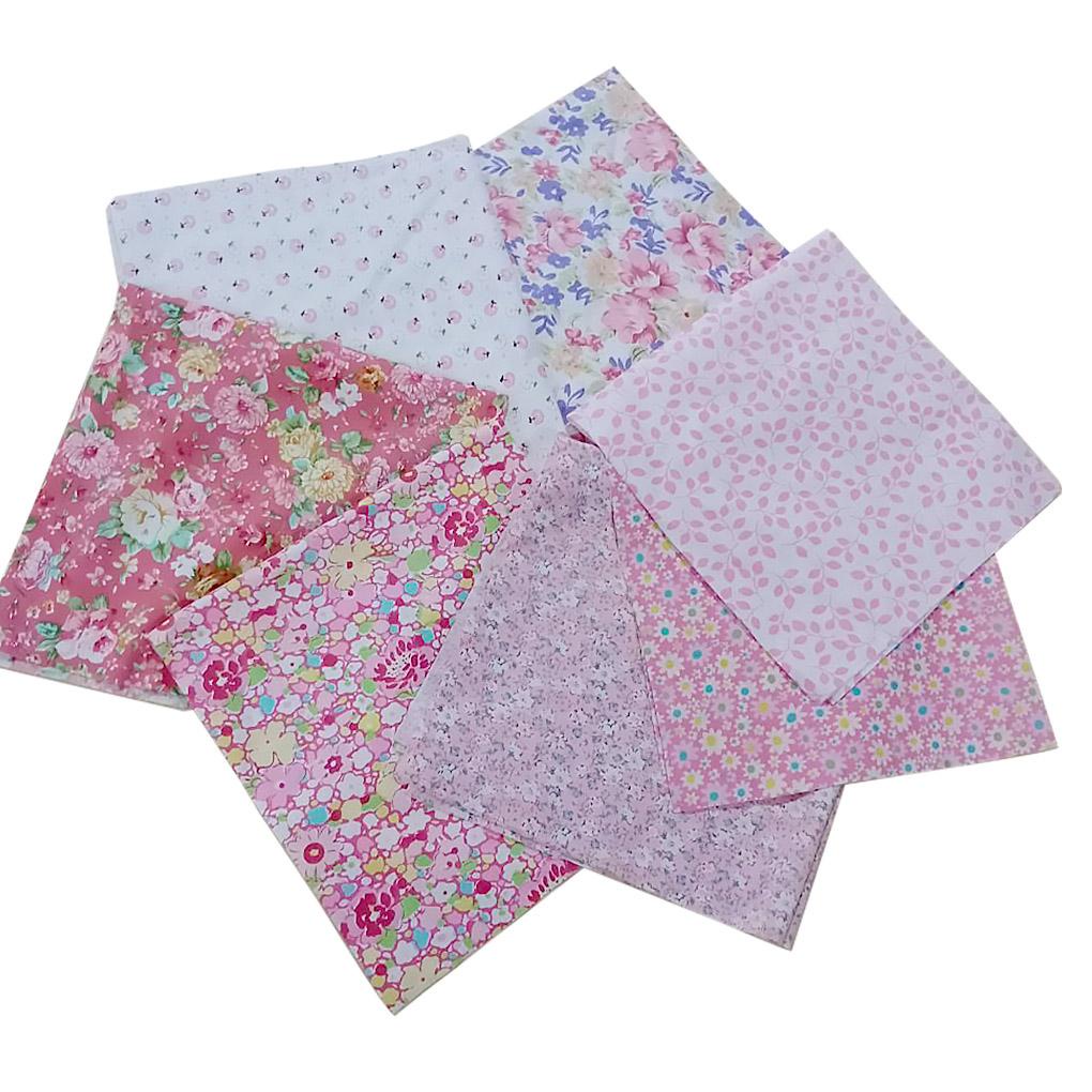 (toyman) Gói 7 Miếng Vải Cotton Họa Tiết Hoa May Vá Thủ Công DIY