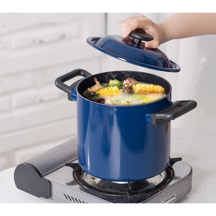 Nồi Decore Lock&amp;lock xanh navy 20cm LDE1204IH Dùng được bếp từ hàng chính hãng