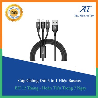 Cáp sạc 3 trong 1 USB ra ( Lightning + Micro USB + Type-C ) Baseus Rapid Series dài 1.2M
