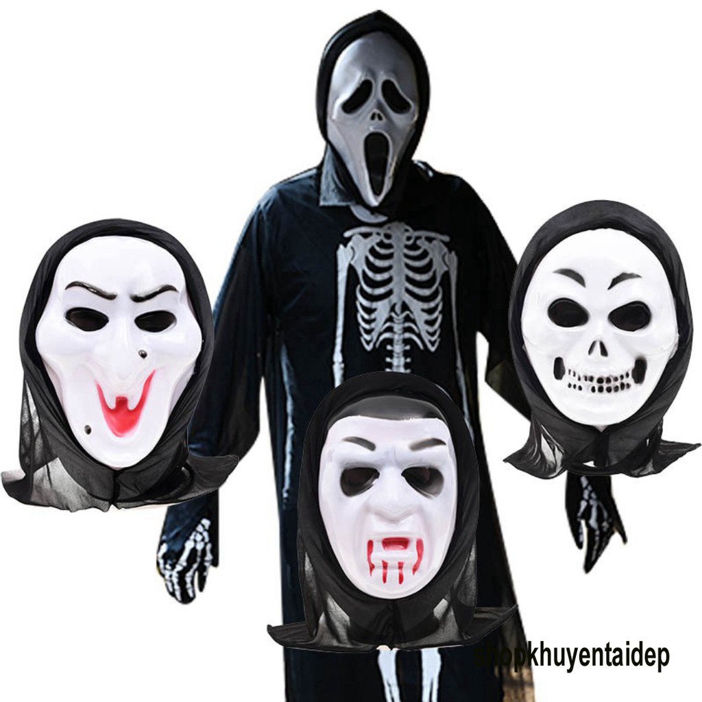 MẶT NẠ MA HALLOWEEN/HÓA TRANG COSPLAY SÁT NHÂN/GHOST/- Mặt nạ Ghost Face hóa trang Halloween có vải trùm đầu