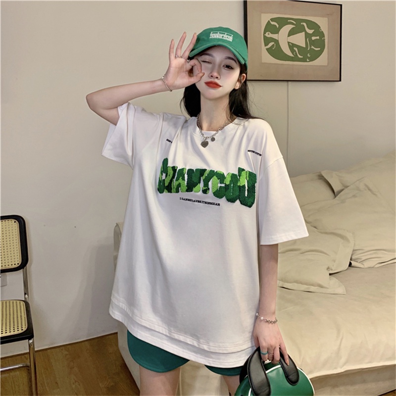 Áo Thun Nữ Ngắn Tay In Chữ Thời Trang Hàn Quốc