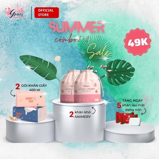 Khăn lau mặt dùng 1 lần Animerry 40 miếng 18x20cm