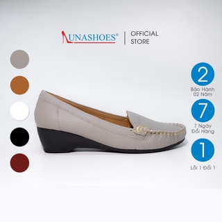  Giày đế xuồng nữ da bò thật LUNASHOES 2205 – Cao 3p form đẹp mềm êm giày trung niên cao cấp 
