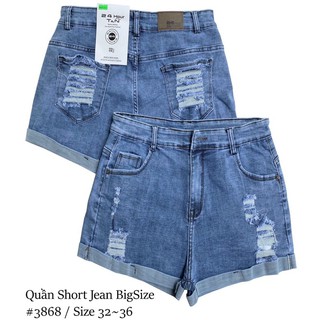 Short jean giãn wat lật lai Bigsize 32-36