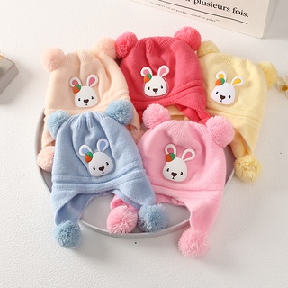 Mũ Nón len cho bé dệt kim che tai dễ thương, 2 lớp mềm êm, giữ ấm cho bé trai, bé gái từ 3 tháng đến 1 tuổi