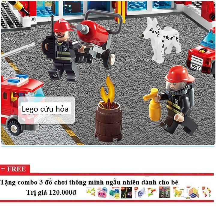 Bộ lego xếp hình&nbsp;Trạm cứu hỏa - 874 chi tiết Gudi 9217