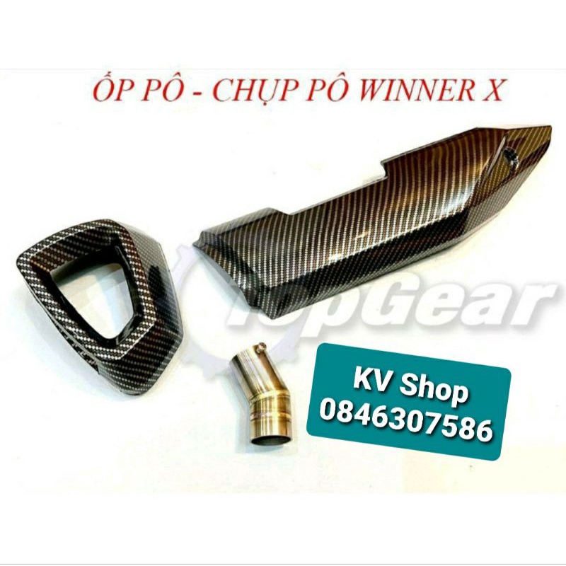 combo chụp pô , ốp pô cacbon + ống xả winner X, exciter 150