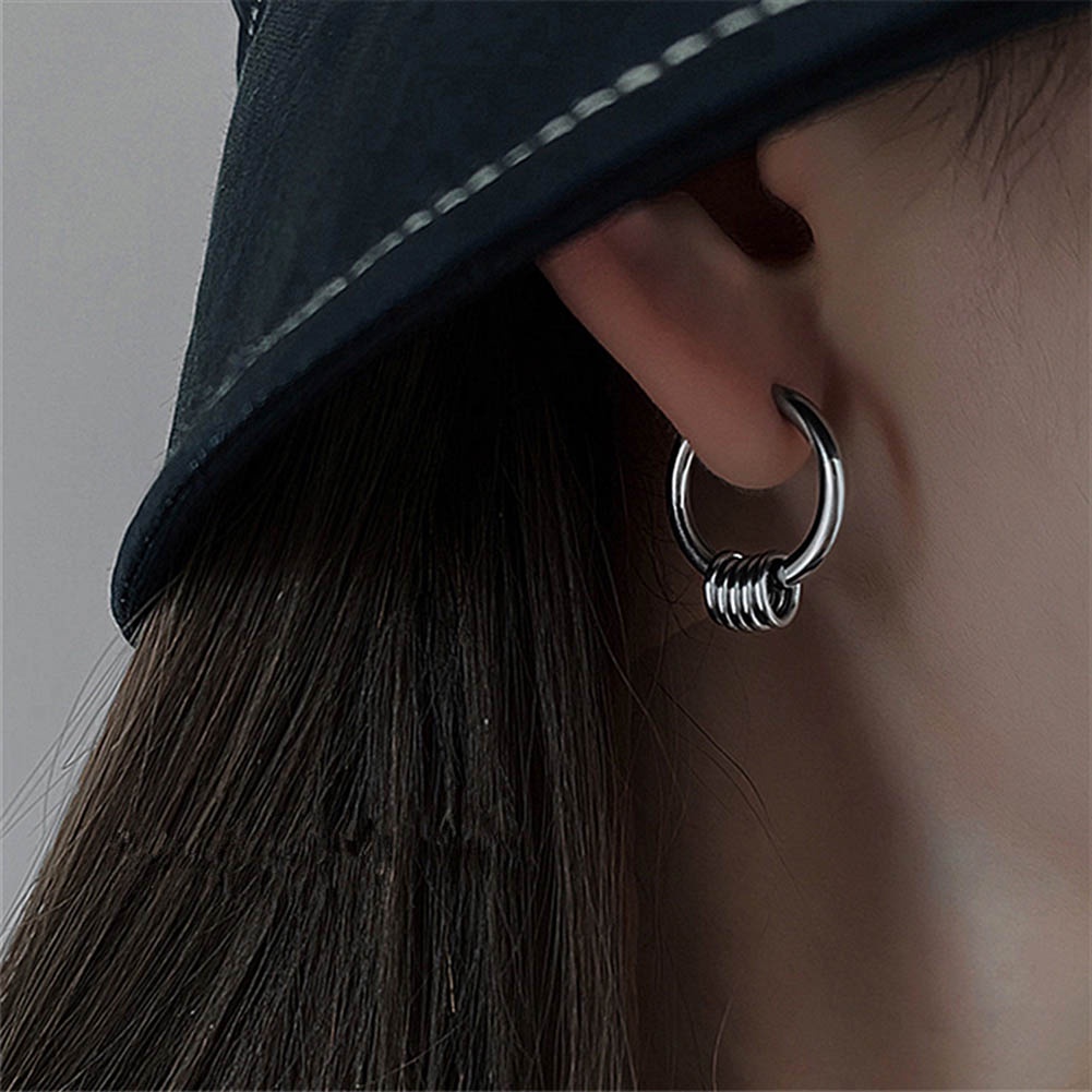 Khuyên Tai Hình Tròn Đơn Giản Cá Tính Phong Cách Retro Mới