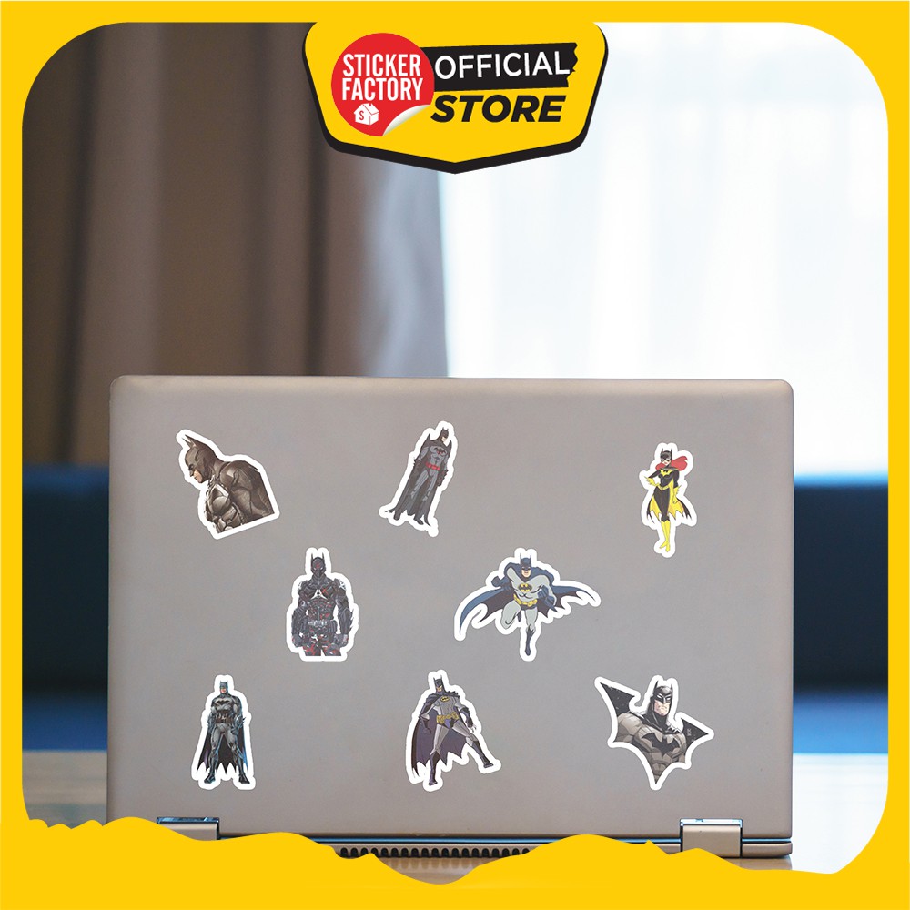 Hộp set 30 sticker decal hình dán nón bảo hiểm , laptop, xe máy, ô tô STICKER FACTORY - Batman